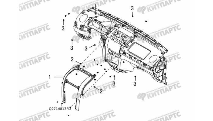 Накладка центральной консоли панели приборов Great Wall DW Hower H3