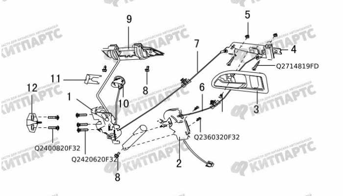 Замок передней двери Great Wall Hover H3